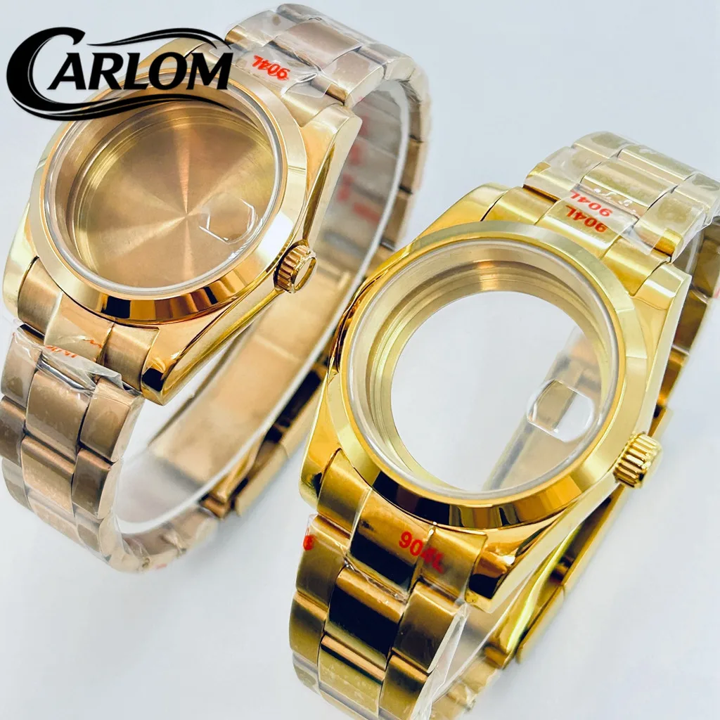 

36mm/40mm Gold Rose Gold Watch Case For NH34 NH35 NH36 NH38 NH39 NH70 NH72 ETA2824 PT5000 Movement Waterproof Sapphire Glass