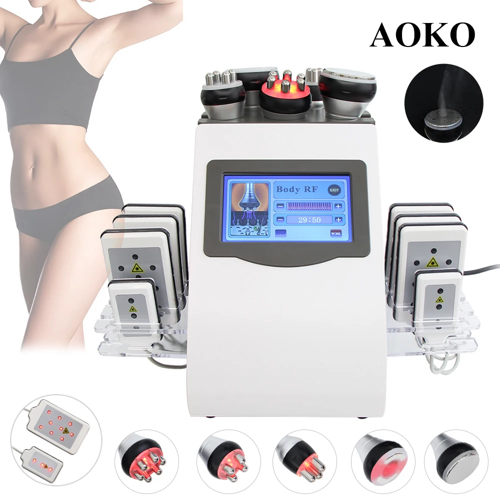 AOKO 40K Macchina per cavitazione ad ultrasuoni 6 in 1 Massaggio sottovuoto Corpo Dimagrante Lifting