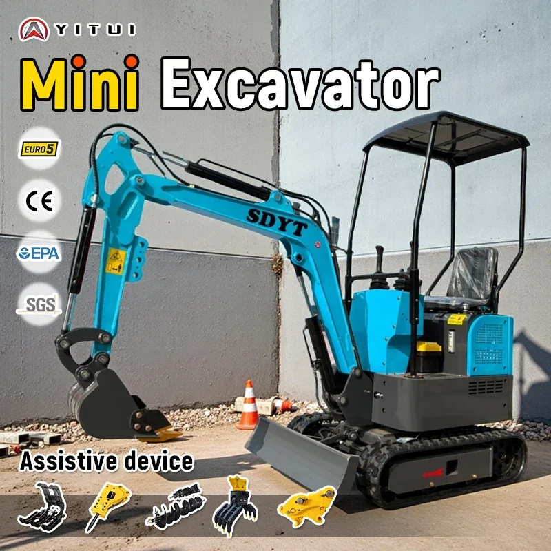 أحدث حفارة صغيرة 1.2 طن مخصصة محرك كوبوتا حفار حفارات المزرعة الزاحفة الصغيرة مع الكابينة