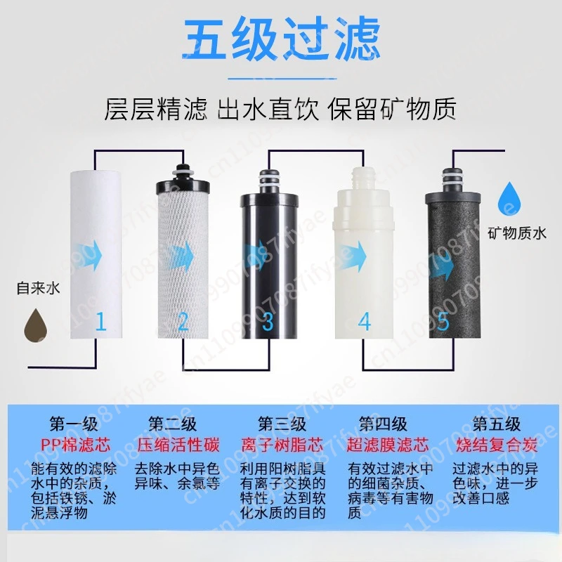 Kitchen tap water filter stainless steel ultrafiltration grade 5 kitchen household water purifier