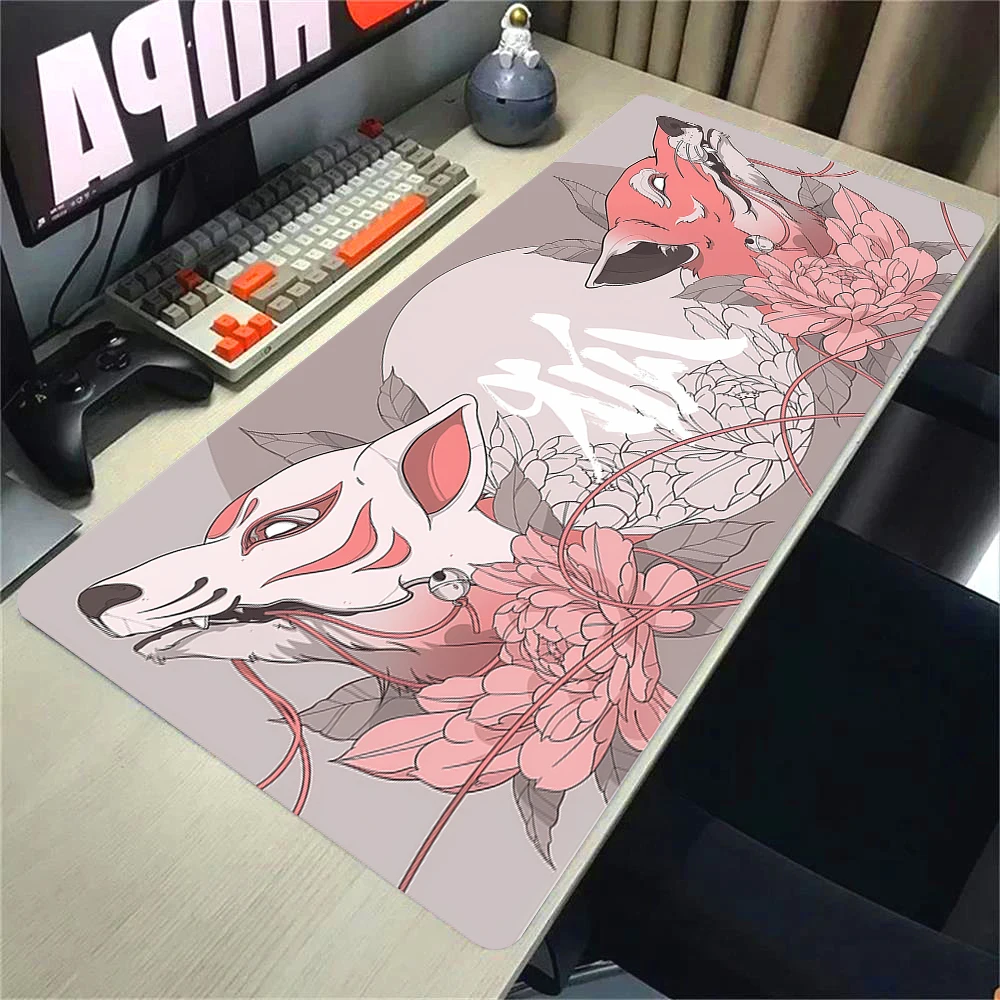 Mouse Pad Nine-tailed Fox Table Mat Mousepad E-Sports Gamer Computer TableMat 100x50 Desktop mat Large Gamer Keyboard Mouse Pads