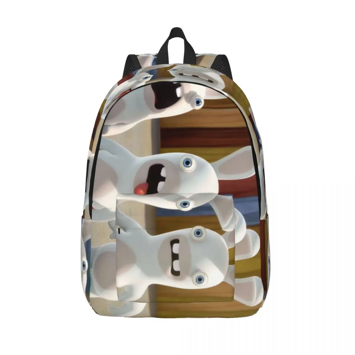 

Schoolbag Thinking Retro Washable R-Rabbids Invasion Teen Girl Boy Men Women Adult Birthday Gift Kawaii Kindergarten Bag Office