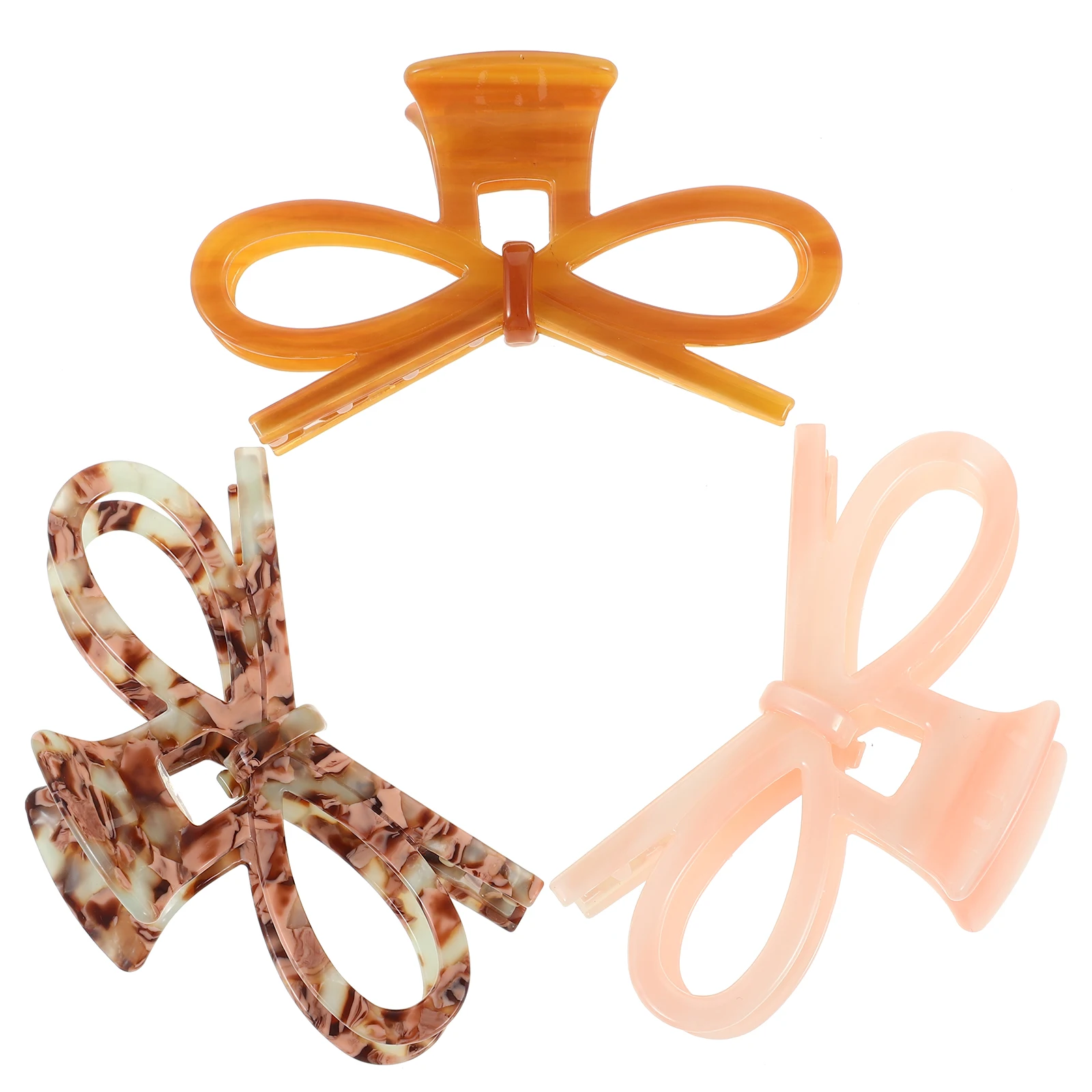 

3 Pcs Hair Claws Bow Hairpin Clips Shaped Headgear Bowknot Accessories Decorative Miss