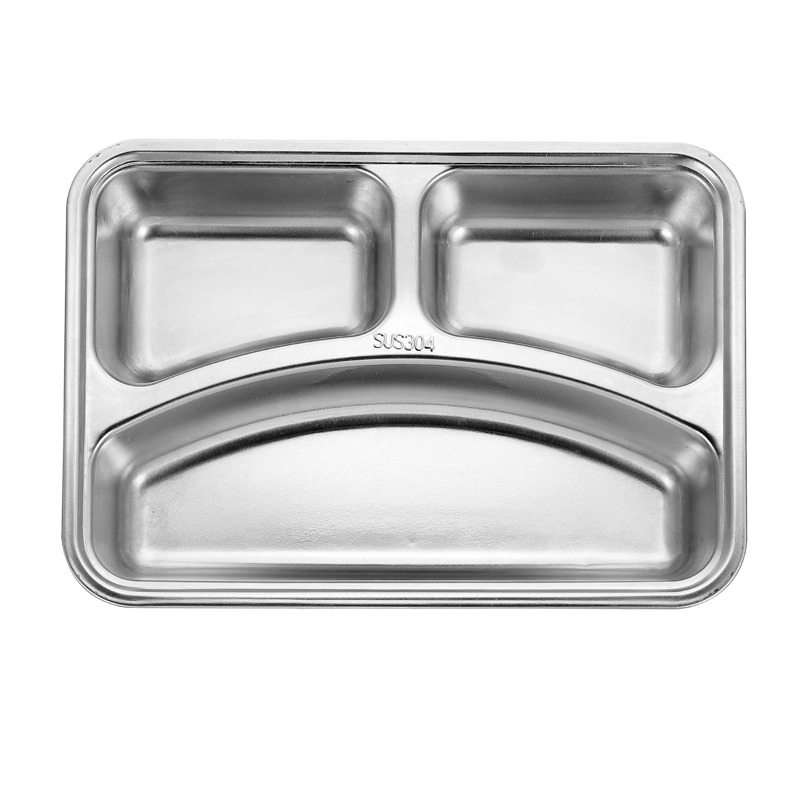 

304 Stainless Steel Meal Plates Divided Food Design Safe Hygienic Camping Picnic Hiking Travel Student Adult Dishes Kitchen Bar