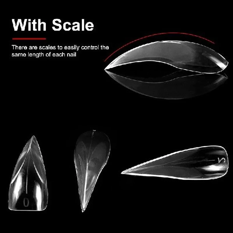 70/140/150 Stück Adlerkrallen-Kunstnägel, kurze, gebogene Stiletto-Nägel, transparent, weiche, künstliche Nagelverlängerungen für DIY-Nagelstudio-Maniküre – Detail 11