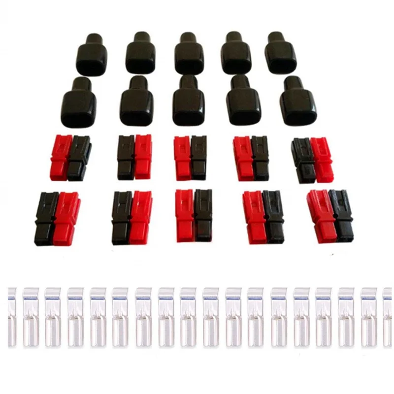 10 Pair 30A 600V Power Connectors Accessories with Insulation Cover for Anderson Powerpole Interlocking Plug Terminals