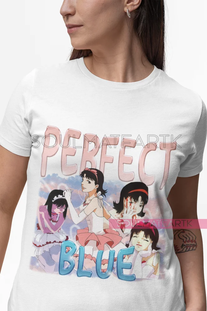 Perfect Blue T-Shirt Gift Horror Anime Manga Perfect Blue Mima Kirigoe Soft Tee