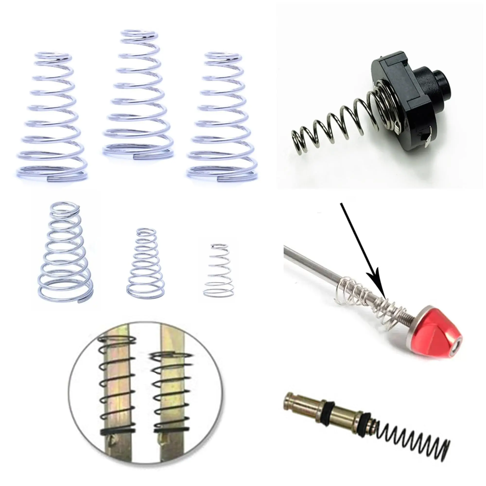 Wire Diameter 0.2mm 0.3mm 0.35mm 0.4mm 304 Stainless Steel Tower Springs Conical Cone Compression Spring Pressure Spring Taper