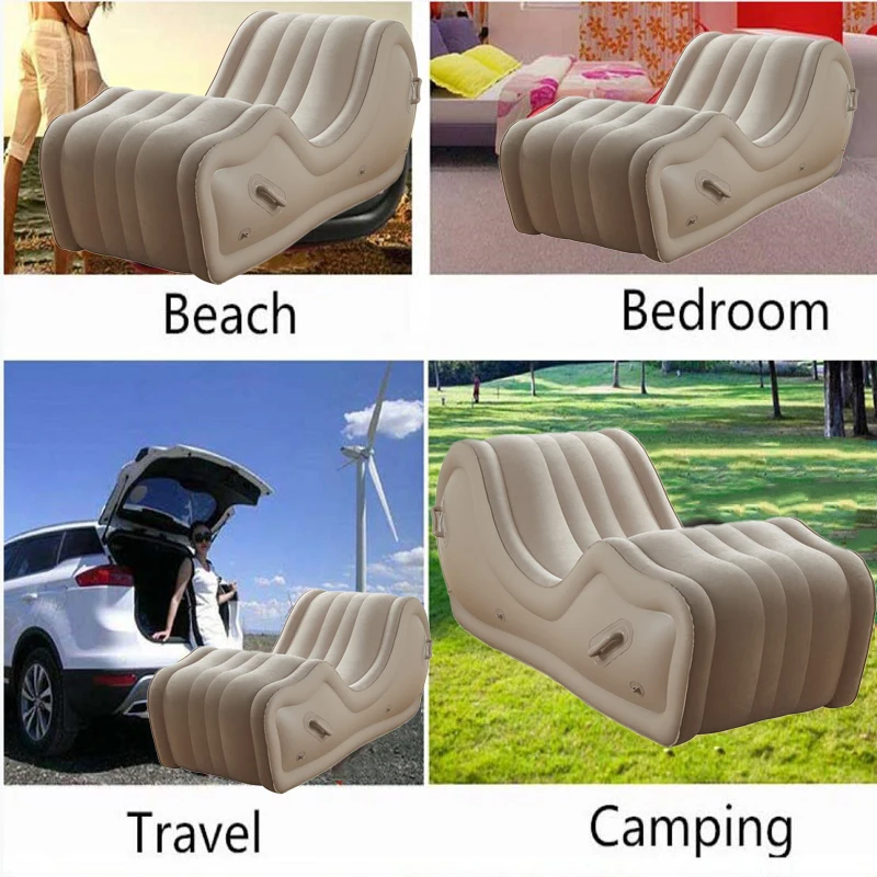 Folding Lounge Chair Modern Inflatable Big Sofa Bed Beach Travel Sofa Outdoor Air Cushion Lying Chair Lazy Sofa Garden Furniture