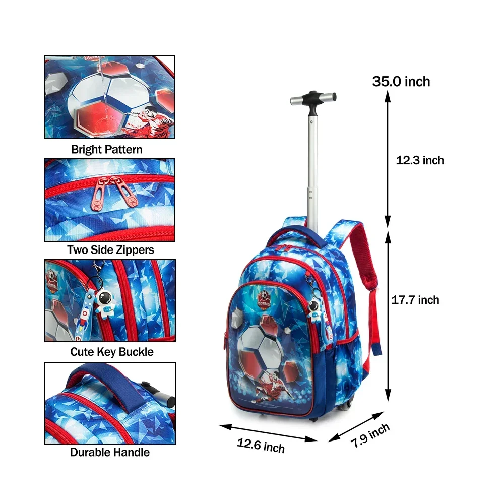 School Bag Wheeled Backpack for Boys School Wheeled Backpack for Children Rolling Backpack Bag for Girls School Trolley Bags