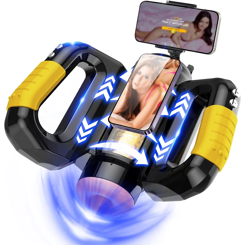 Automatic Gamepad Male Masturbators with 10 Thrusting & Rotating Sex Toys for Men with Cell Phone holder Magnetic Attachment 18+