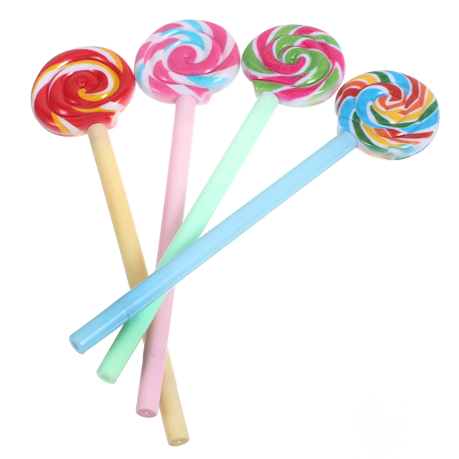 

4Pcs Lollipop Neutral Pen Set Cute Gel Ink Black Ink Smooth Writing School Office Teens Creative Journal