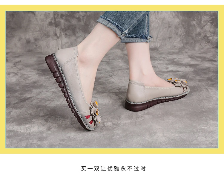 Neue handgefertigte Ballerinas mit Blumenmuster im Vintage-Stil, Damenschuhe aus echtem Leder, Mokassins, Slip-On-Loafer für Damen, weiche Luxus-Flats – Detail 34