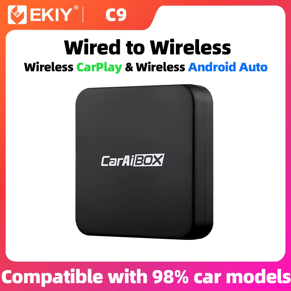 EKIY Car Intelligent Systems For Car With Wired CarPlay 2in1 Wireless CarPlay Dongle Wireless Android Auto Adapter AI Smart Box