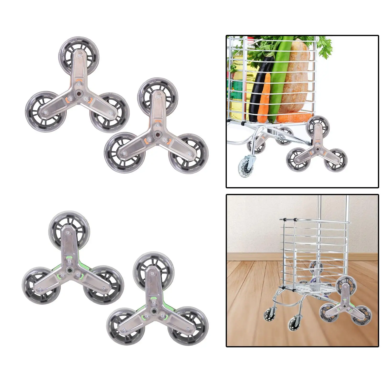 Heavy Duty Triangle Trolley Casters Swivel Climbing Wheels for Shopping Cart Luggage Transport Folding Hand Truck