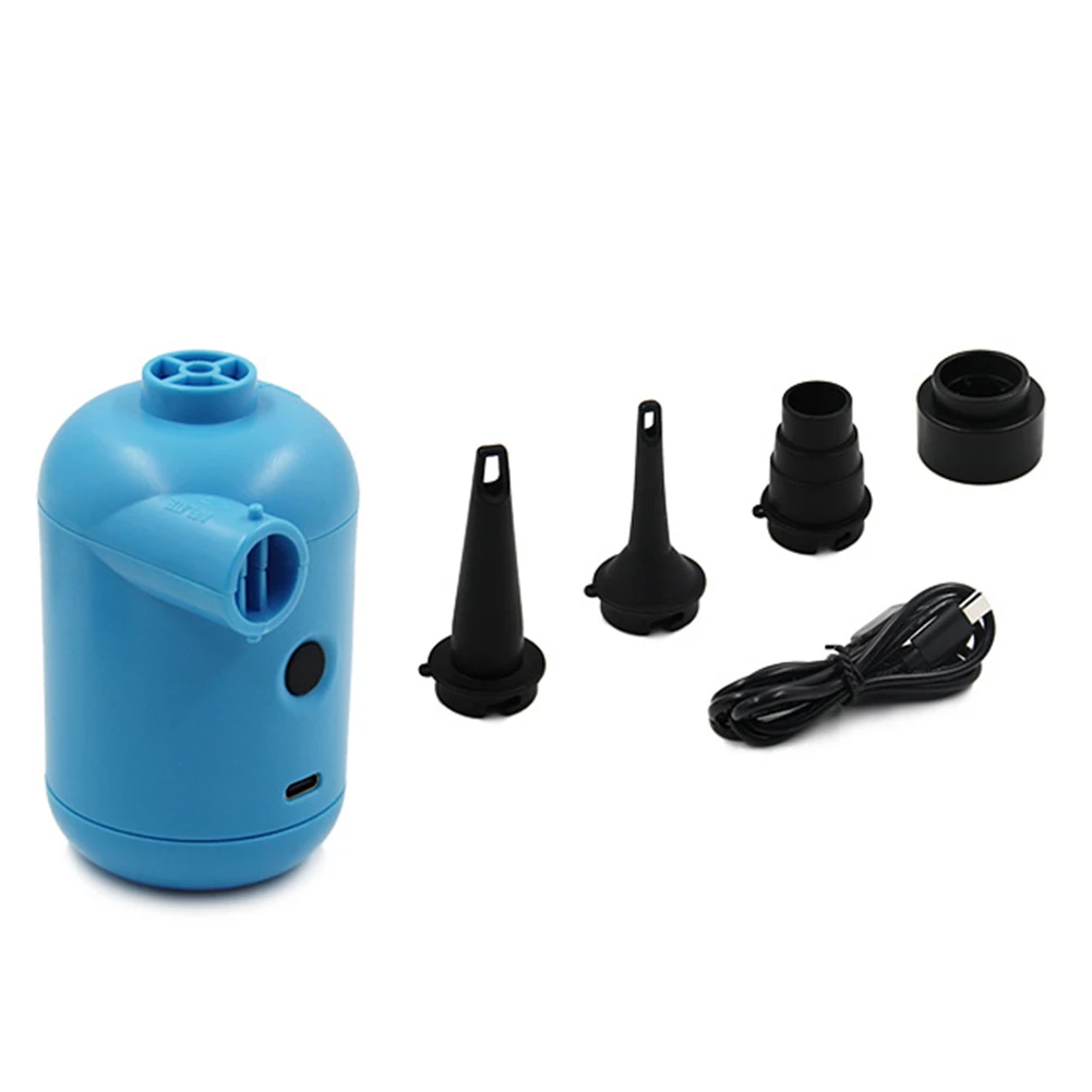 Electric Air Pump USB Rechargeable Inflator Deflator Pump With 4 Different Air Nozzles For Inflatables Air Mattress, Swim Pool