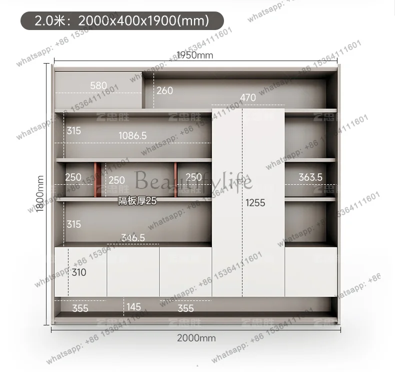 LSfile cabinet boss table matching bookcase fashion bookshelf combination simple storage cabinet