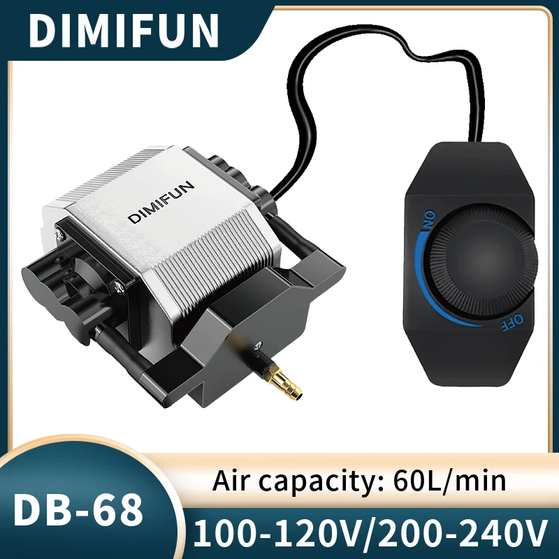Bomba de assistência de ar DIMIFUN para gravador a laser CNC com alta saída de 60L/Min e 28W de potência