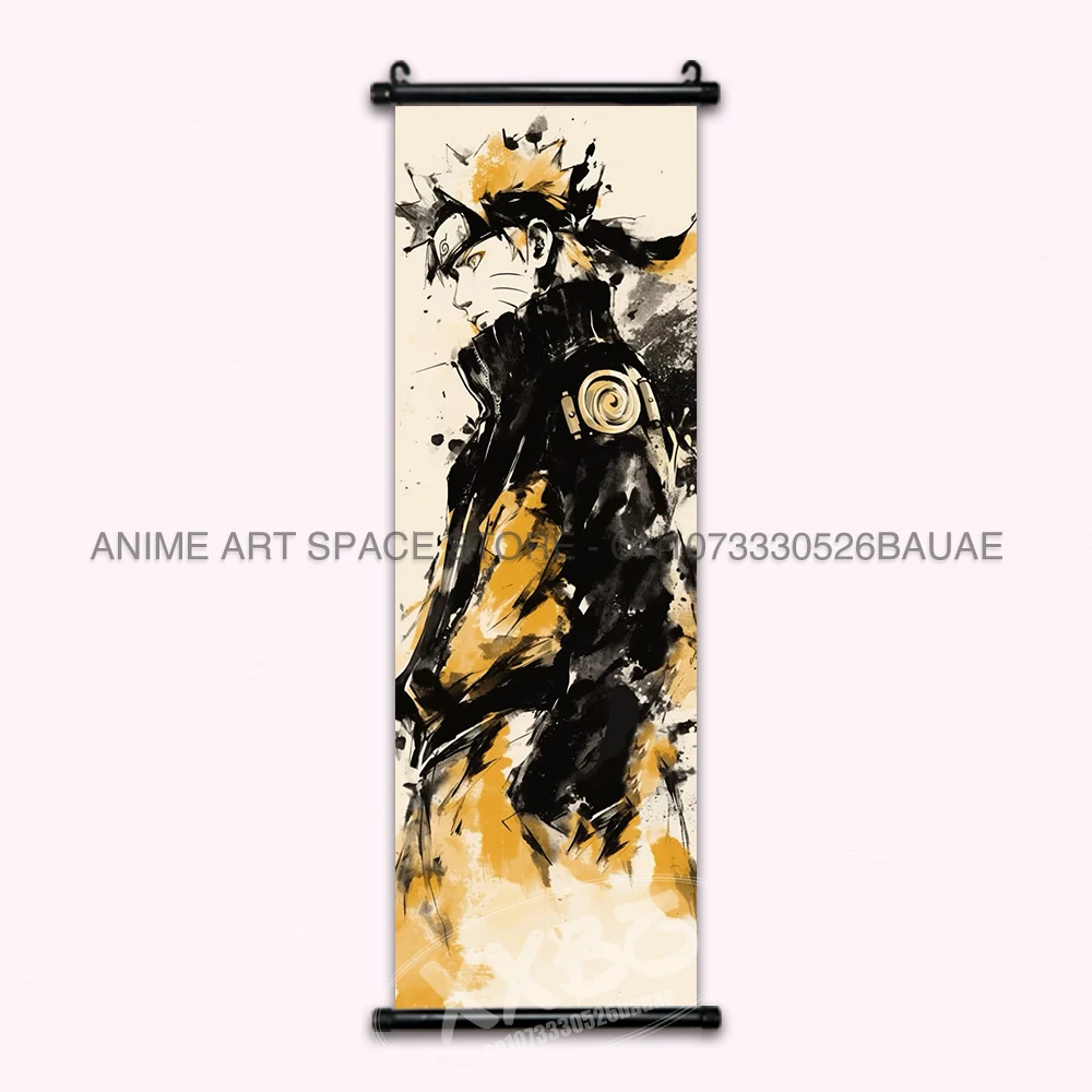 Bandai Anime Naruto Hängende Malerei Hatake Kakashi Wandkunst Schriftrollen Bild Uchiha Sasuke Home Decor Leinwand Poster Haruno Sakura Wandbild 4