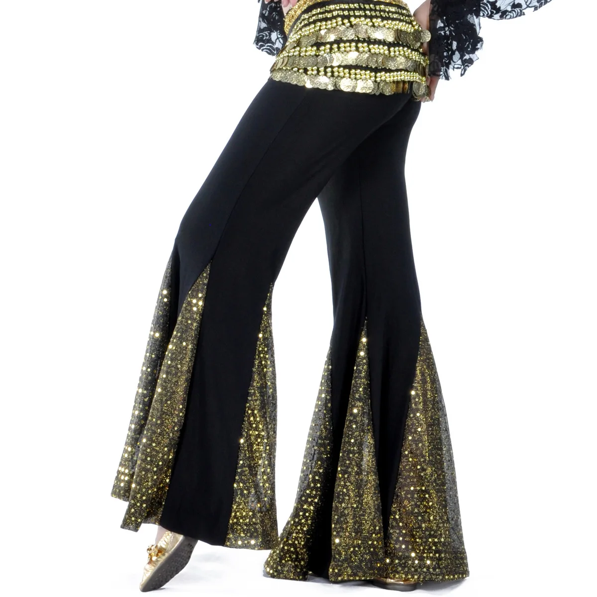 1pcs/lot Women\'s Belly Dance Pants Cotton Fishtail Pants belly dancing patchwork long pants