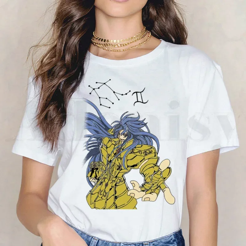 Saint Seiya Knights Of The Zodiac Burn Cosmos Short Sleeve Female Tops Tees Harajuku VintageT Shirts Women\'s T-shirt