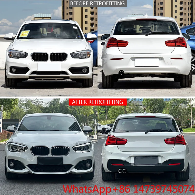 2015-2019 1 Series F20 MT Sports Package Body Kit Front Rear Bumper With Fog Light Cut-Out Mod PartsCar Parts Body Kit