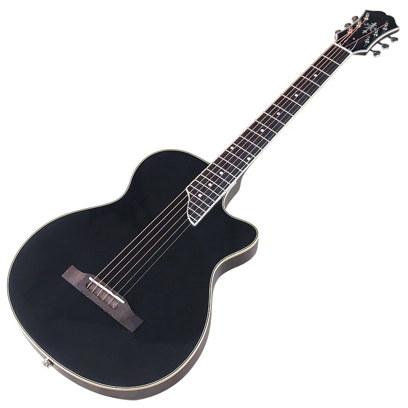 39 INch Black Color Silence Acoustic Guitar Solid Spruce Wood Top Witth EQ Function Volume Pan BT/B BT/T Auxin