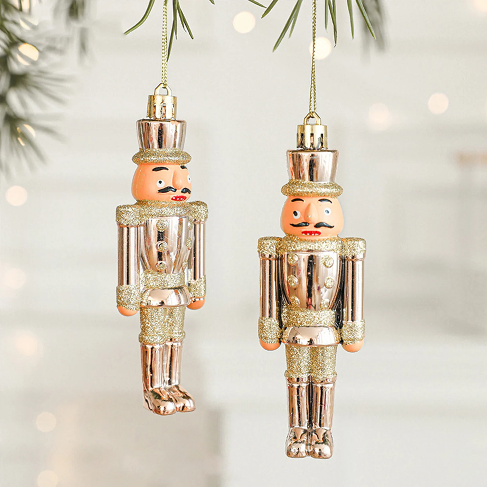 2pcs Cartoon Nutcracker Soldier Hazelnut Christmas Tree Pendant New Year Car Interior Hanging Ornaments Festive Gifts 2025