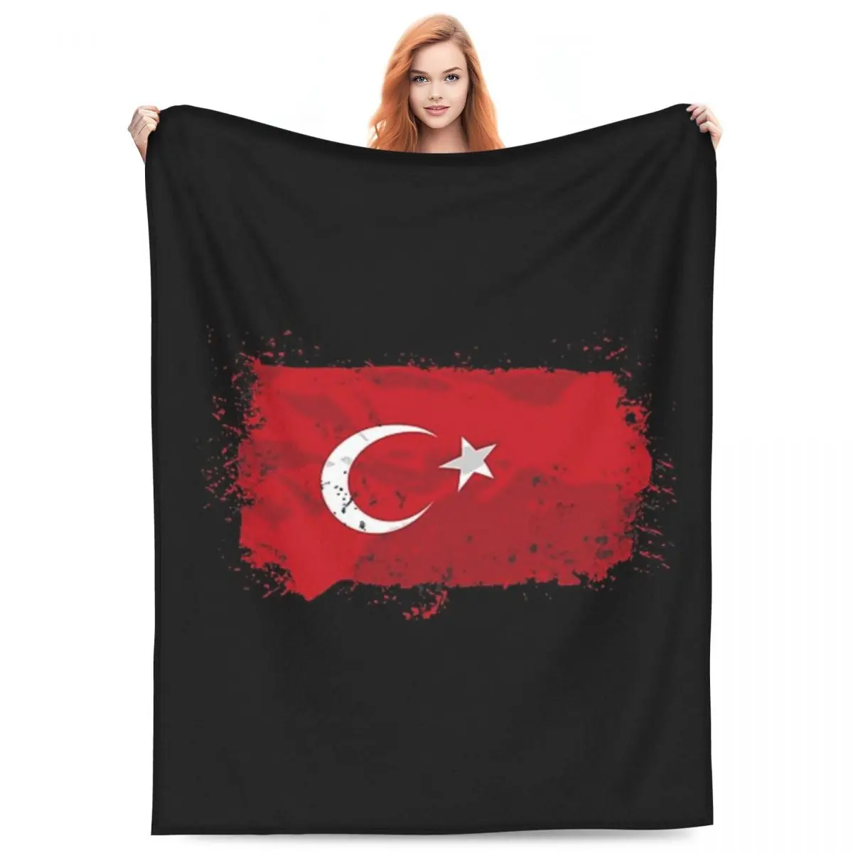 

The Republic Of Turkey Flag Blanket Fleece Sofa Warm Throw Blankets for Couch Bedding Travel Throws Bedspread Quilt