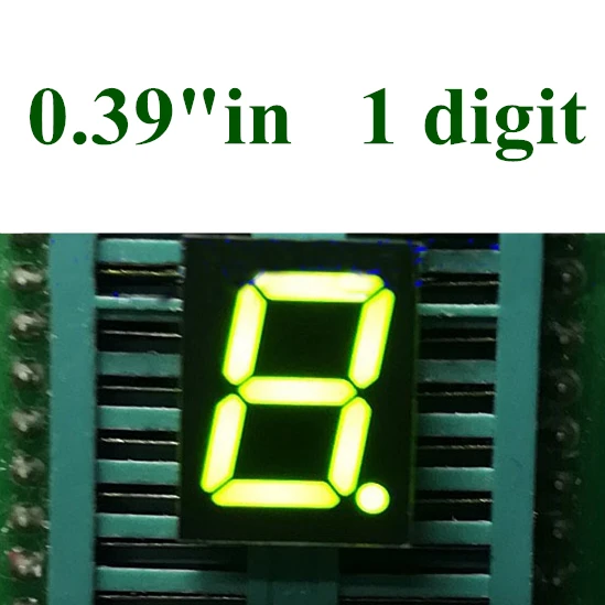 

20PCS GREEN 0.39 inch 1 Bit 7 Segment LED Display Digital Tube Plastic Metal Common CATHODE(Nixie tube)