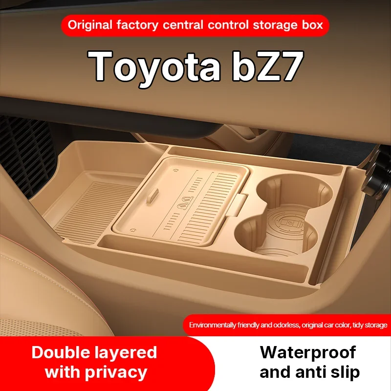 

For Toyota bZ7 2026 Center Console Lower Layer Silicone Storage Box Non-Slip Organizer Tray Interior Modification Accessory