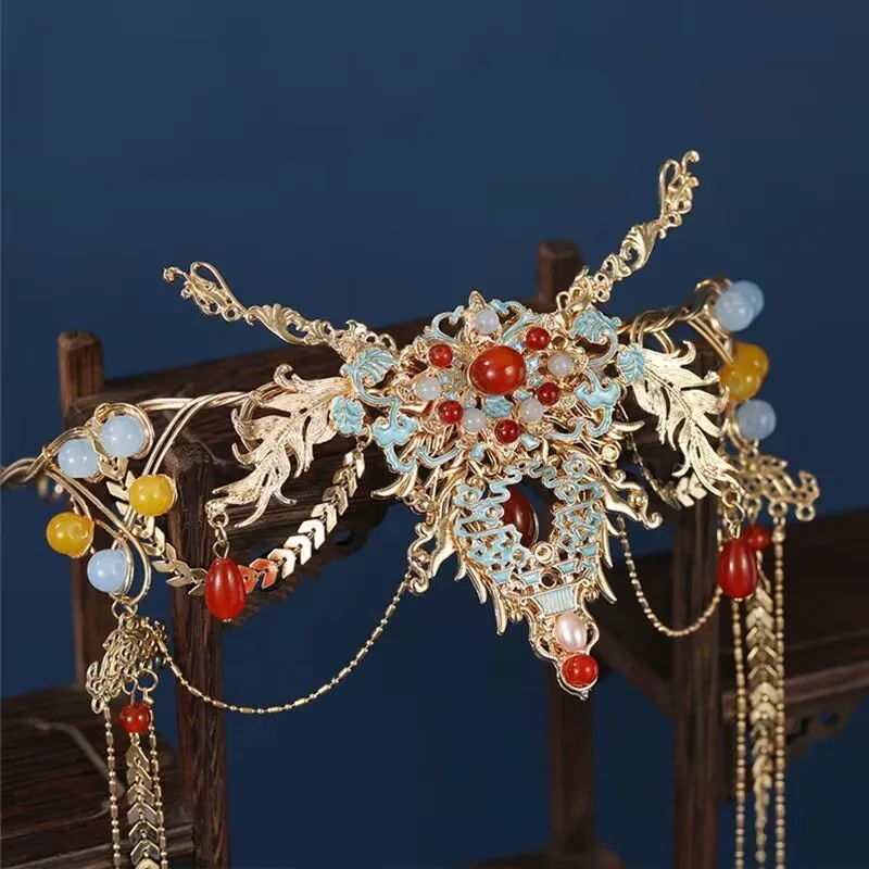 سلسلة رأس زهور معدنية مع عصابة رأس مطرزة بشرابة لتزيين الشعر للنساء والفتيات #2