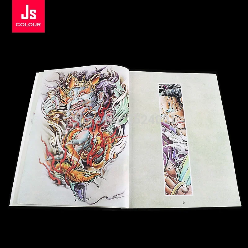A4 Size Tattoo Pattern Book Japanese Style Stencil Album Flash Design with Buddha Rose Flower Monkey King  Tattoo Supplies