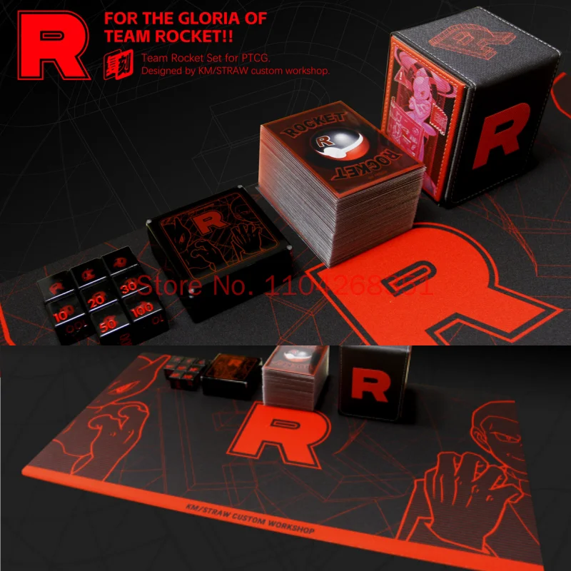 Straw Custom Workshop Team Rocket Ptcg Card Sleeves Trading Card Protector Cover For Tcg Game Card Collection Toys Anime Gifts