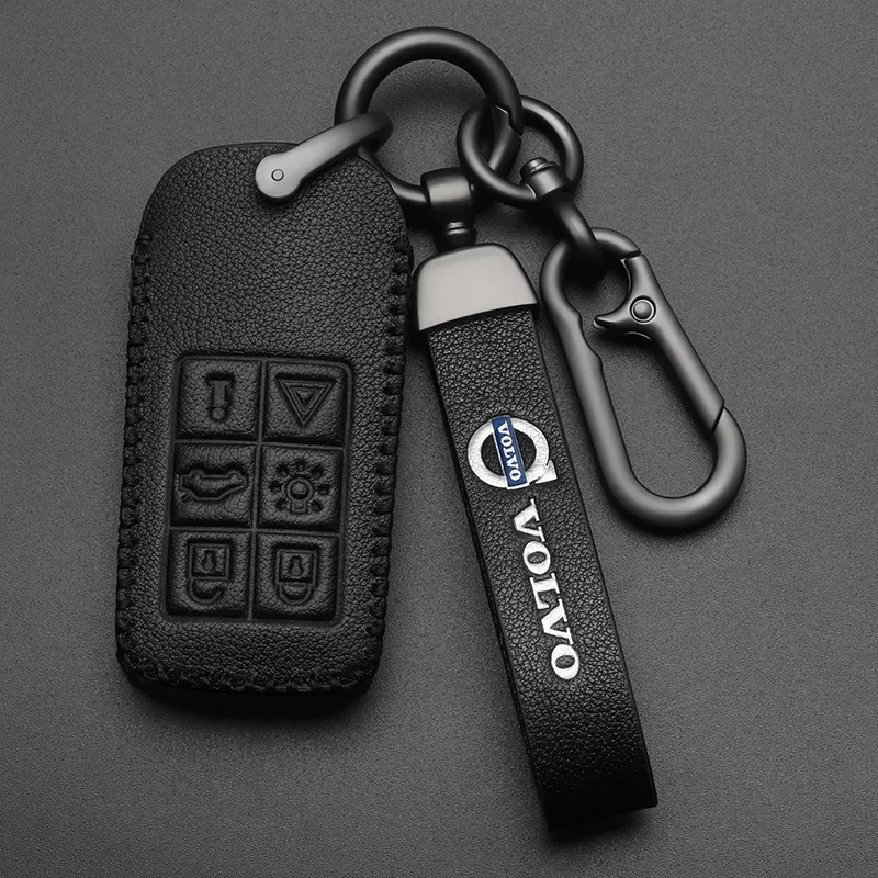 High Quality Leather Car Key Case Cover Protector Shell Holder For Volvo S40 S60 S80 S90 XC60 XC70 XC90 V40 V60 Auto Accessories