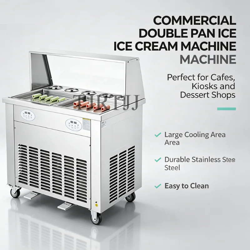 Hot Selling 220V Frozen Yogurt Fruit Milk Water Chocolate Ice Cream Roll Machine New Condition Fried Roll Ice Cream Machine