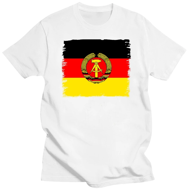 Ddr Germany East Gdr Flag Retro Wall Emblem T Shirt Normal Customize Humor 100% Cotton Spring Autumn S-3xl Crazy Leisure Shirt