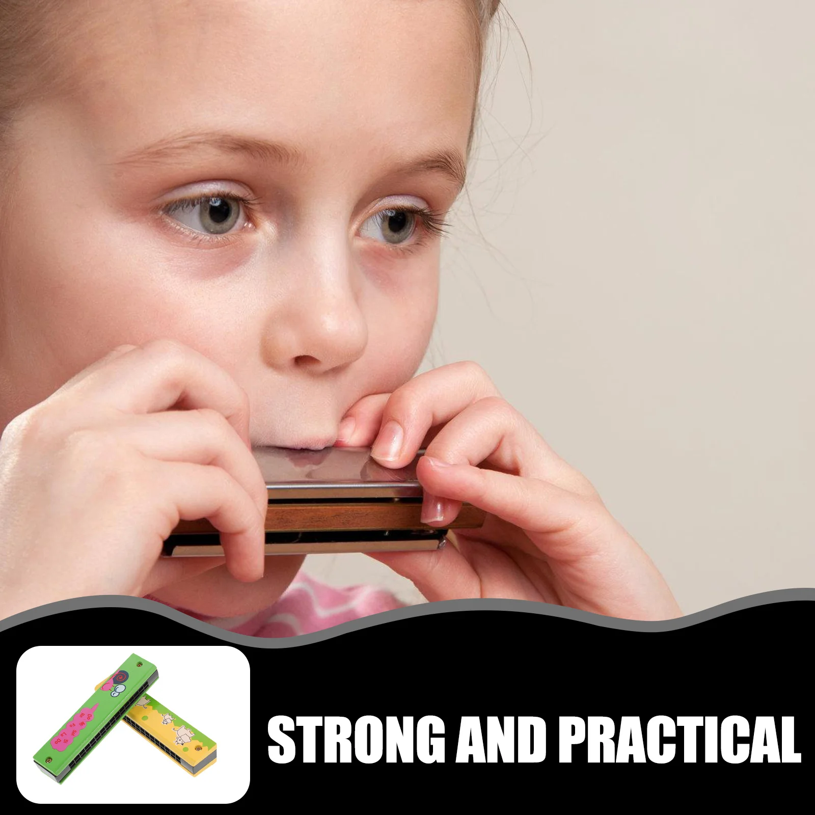 2 قطعة هارمونيكا الخشب آلة موسيقية للأطفال 16 ثقوب المهنية وضعتها المبتدئين ودية هارمونيكا للمبتدئين #1