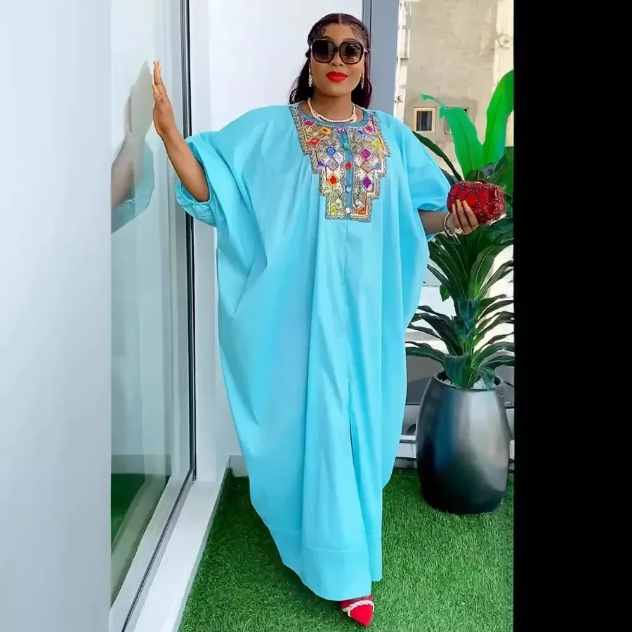 

Outfits Plus Size African Dresses for Women Summer 2024 Kaftan Long Sleeve Polyester Long Maxi Dress Gowns Muslim Fashion Abaya