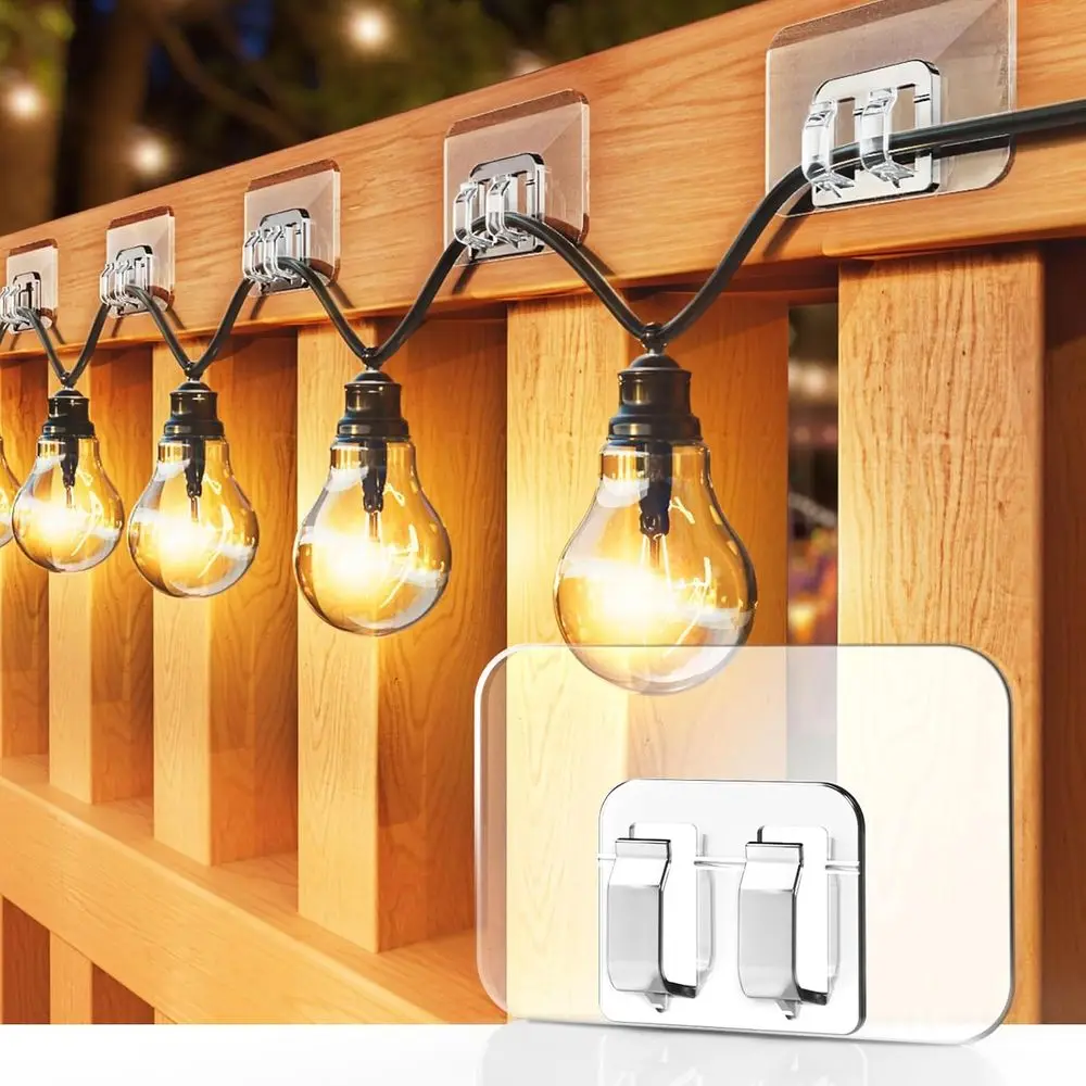 

100 LED Outdoor String Lights with Adhesive Strips - Easy Install, Waterproof, UV-Resistant for Holiday and Patio Decor