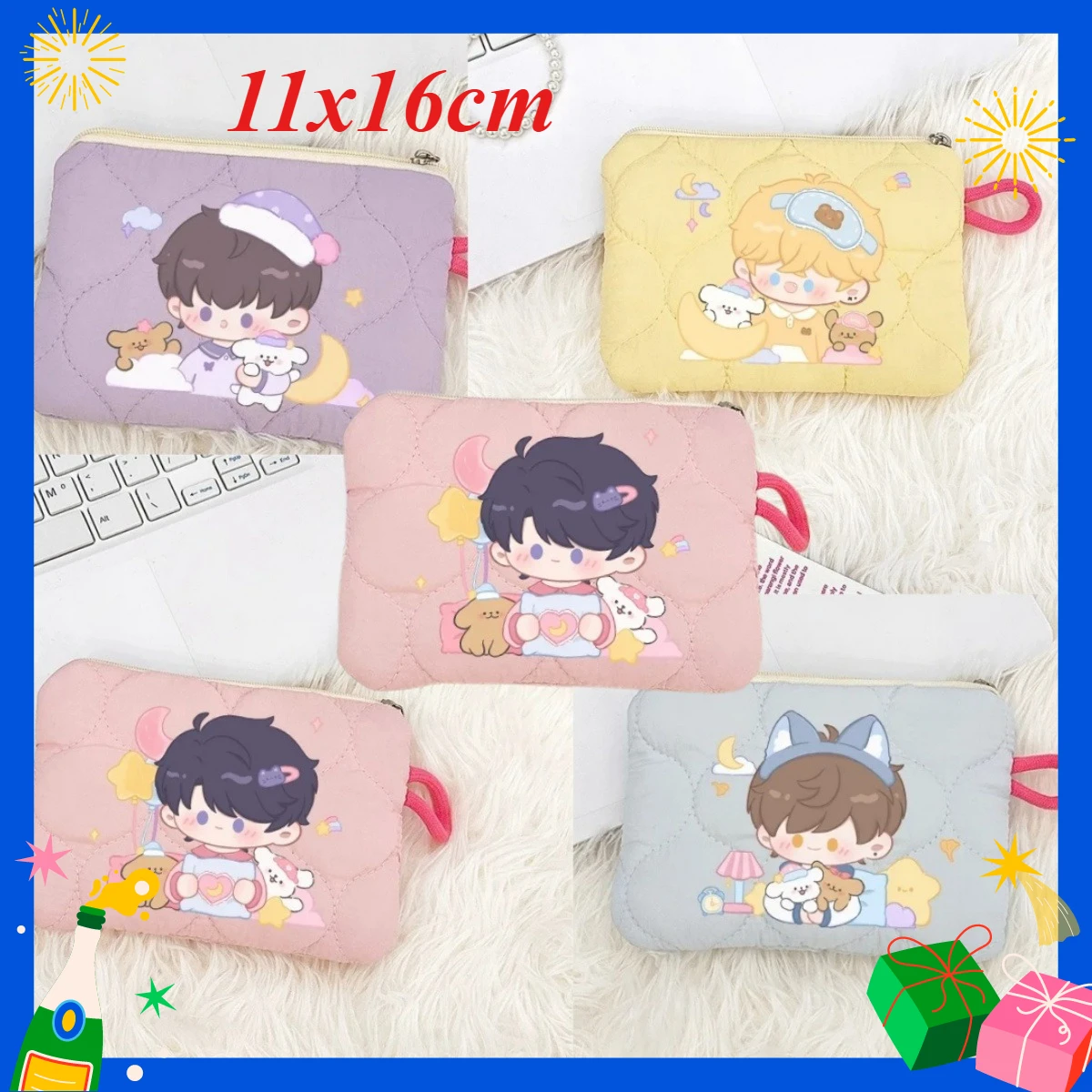 

Love and Deep Space Cute Puppy Mini Coin Purse 16x11cm Candy Color Storage Bag Women Zero Wallet Anime Fan Gift