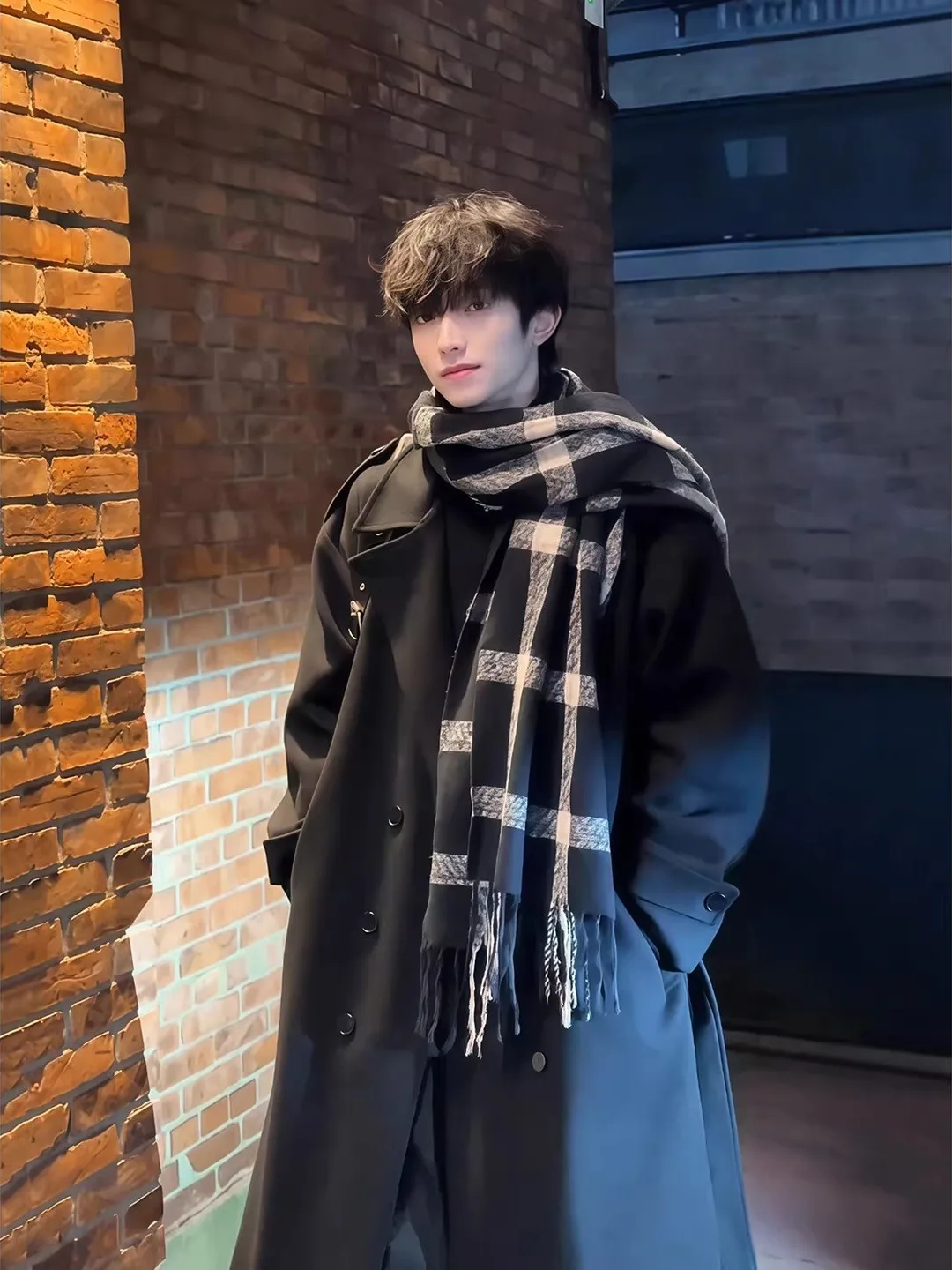 

Briti Sle Men's Thiened Woolen Coat Autumn Winter Cotton Added Long Sle Faionable Casual Outerwear Coat