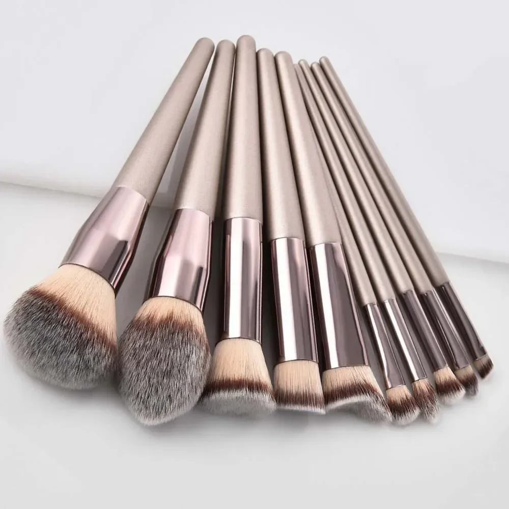 Champagne Makeup Brushes for Foundation Powder Blush Eyeshadow Concealer Lip Eye Make Up Brush Cosmetics Beauty Tools Косметика