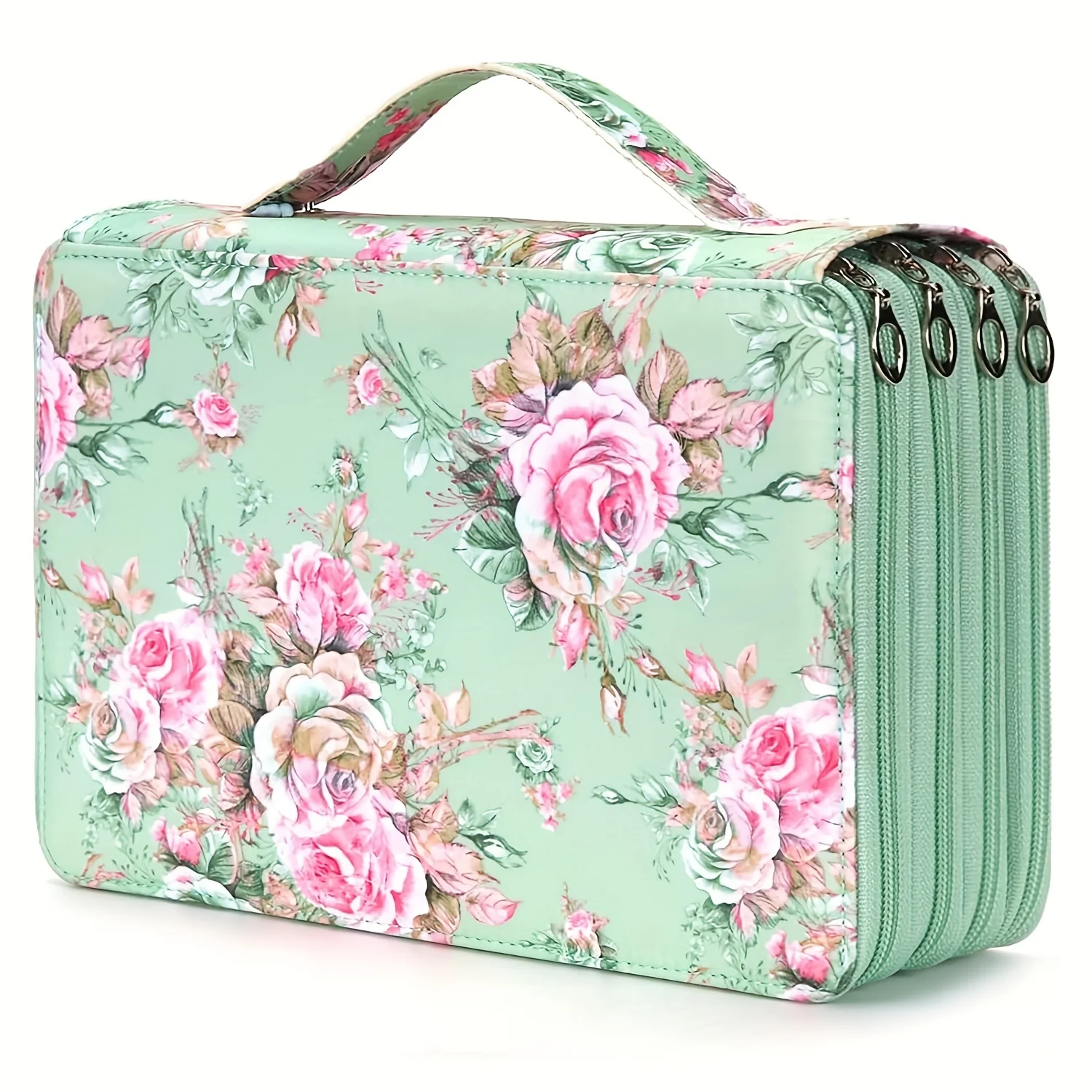 Colored Pencil Case, 200 Slots Pencil Holder With Zipper Closure Twill Fabric Large Capacity Pencil Case For Watercolor Pens Or