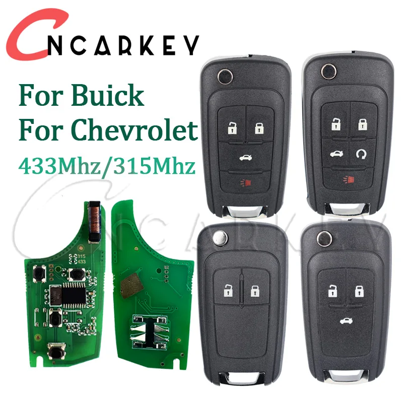 

Remote Key Fob 2345Buttons For Buick for Chevrolet Cruze Epica Lova Camaro Impala Aveo Malibu Sail Orlando Trax Spark 433/315Mhz