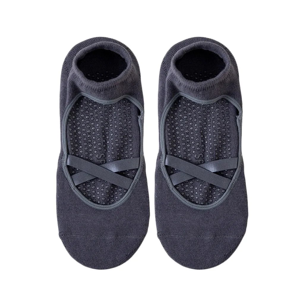 

Casual Cotton Pilates Socks Elastic Non-Slip Sport Socks Sweat-absorbing Breathable Mid Tube Socks Women