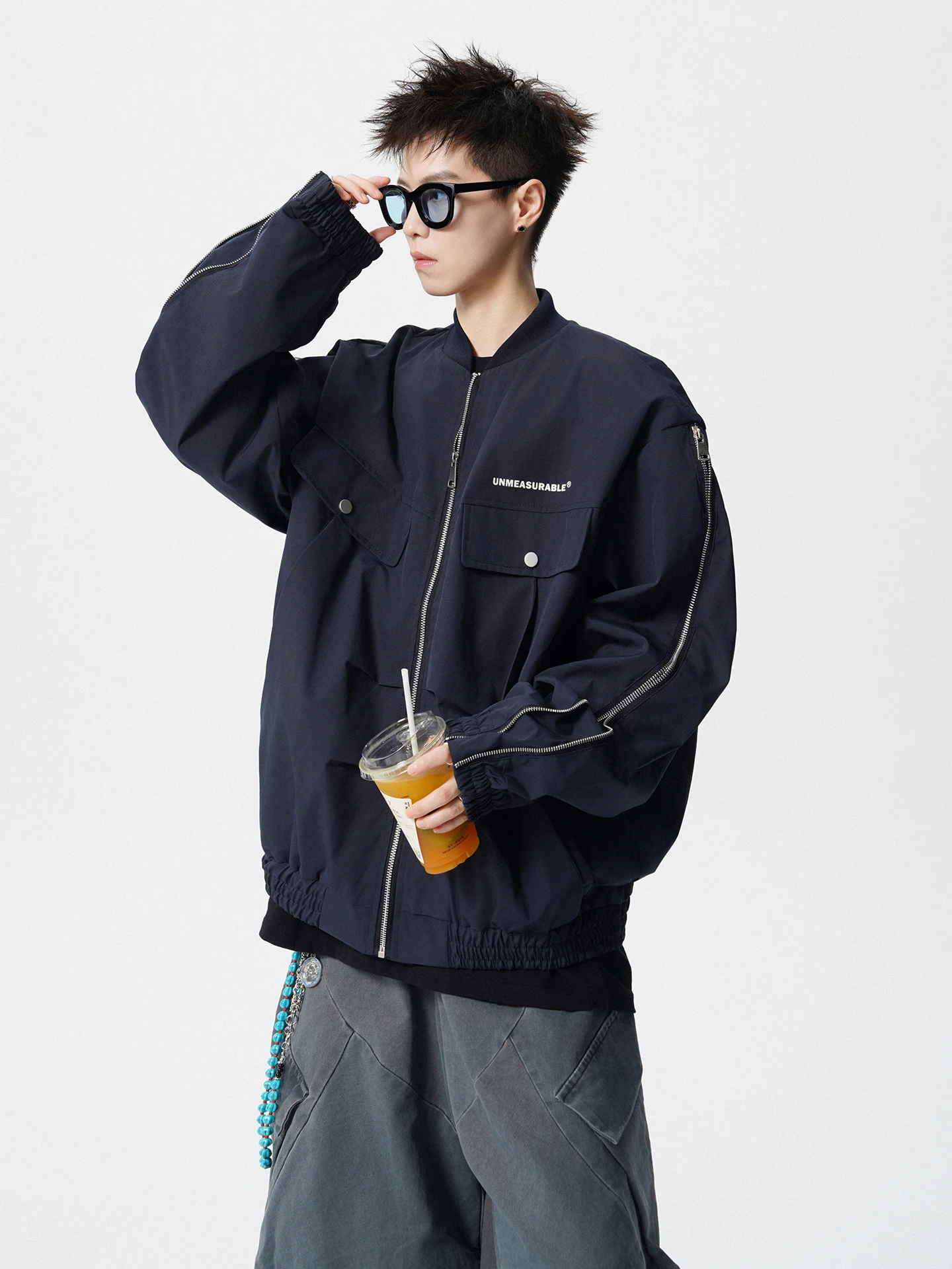 

Boyue American Deconstructed Zipper Pilot Jaet Workwear Hip Hop High Street Cool Baseball Coat for Men Casual Loose Fit