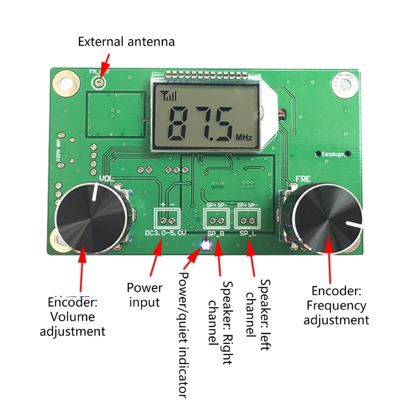 FM Receiving Module PLL Digital Radio Wireless Audios Broadcast Recei