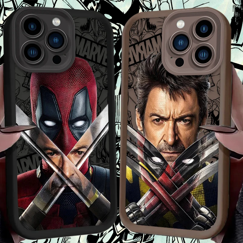 Marvel Deadpool Wolverine  Liquid Silicone Case for iPhone 15 14 13 12 11 Pro Max XS X XR 8 7 6S Plus SE 2020 Shockproof Cover