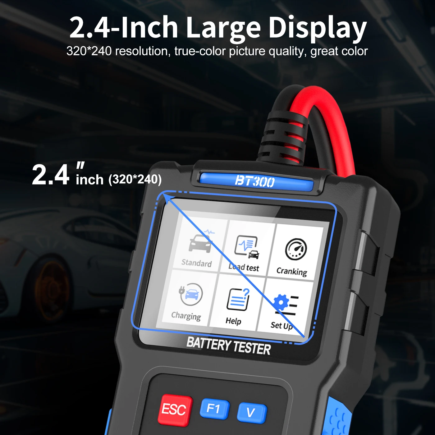Newest JDiag BT300 Car Motorcycle Battery Tester Analyzer 12V 24V Detect Auto Battery Analyzer Car Battery Fault Diagnosis Tool